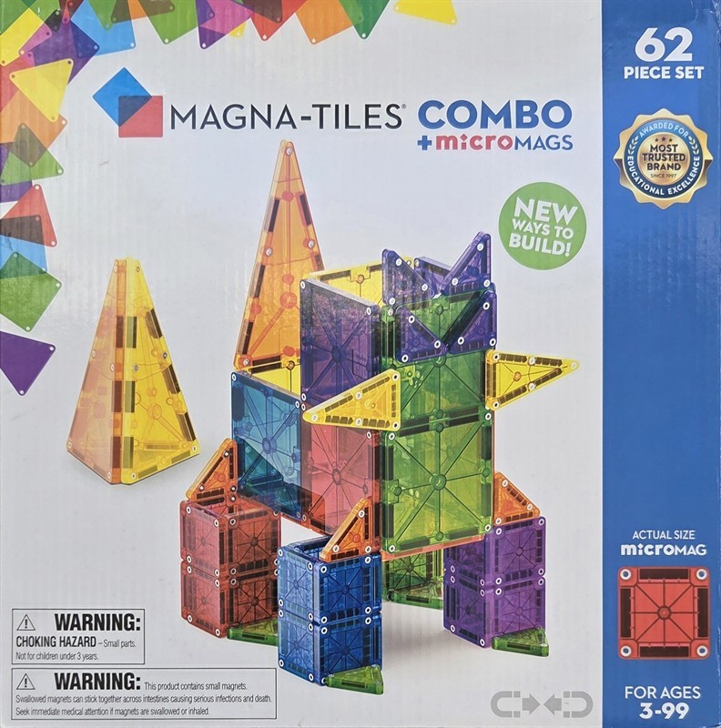 Magna Tiles 62 Piece Set. 3yrs+