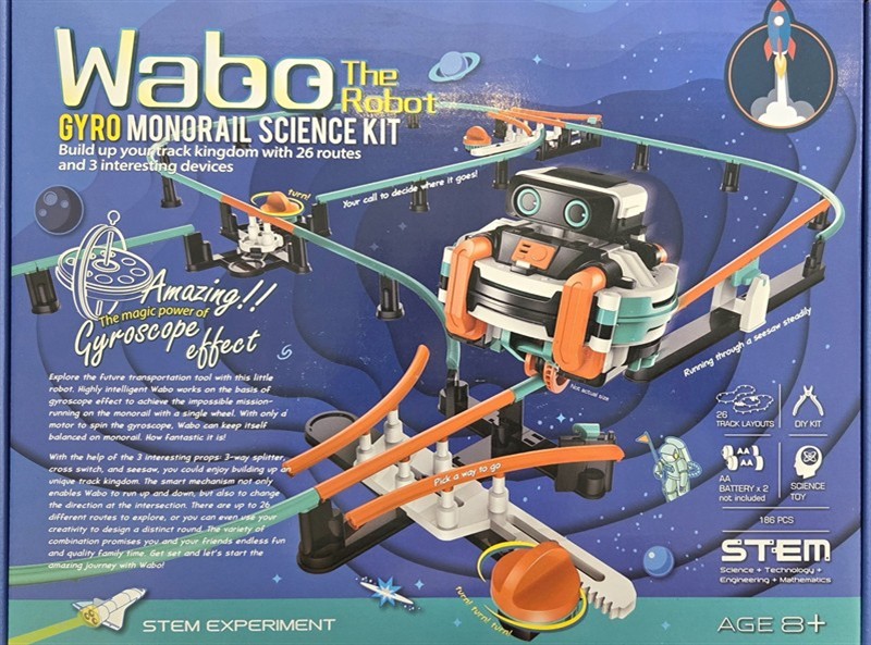 Wabo The Gyro Monorail Science Kit Robot. 8yrs+